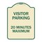 Signmission Visitor Parking Visitor Parking 20 Minutes Maximum Heavy-Gauge Alum, 18" L, 24" H, TG-1824-22728 A-DES-TG-1824-22728 - alternate 1